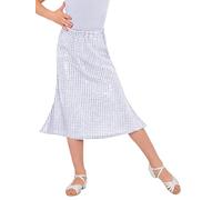 TiaoBug Falda Larga Brillante De Baile Jazz Hip Hop para Niñas Falda para Danza De Línea A Ideal para Actuaciones De Baile Plata 5-6 años