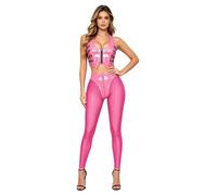 TiaoBug Mujer Conjuntos Pantalones Largos Ajustados Al Cuerpo Conjunto Dos Piezas Clubes Coordinado Viajar Rosa M