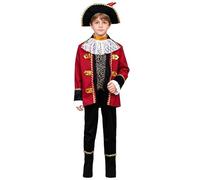 TiaoBug Niño Traje De Pirata Para Fiesta Vestirse Elegante Festival Carnaval Actuación Chaleco Larga borgoña 6-8 años