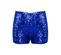TiaoBug Pantalones Corto de Baile para Niñas Pantalones de Brillante Lentejuelas de Elástico Leggings de Danza Gimnasia Ropa de Baile 4-16 Años Azul Real 12-16 años