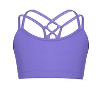 TiaoBug Tank Top de Tirantes Deporte para Niñas de Danza Gimnasia Running Sujetador Deportivo Elástico Básico para Niñas Infántil de Actuación Lavender 8 Años