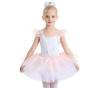 TiaoBug Vestido Bailarina Ballet Niña Falda De Tutú De Princesa Bailar Actuación Adorno Plumas Vestimenta Un Rosa 13-14 años