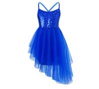 TiaoBug Vestido Lentejuelas de Danza Ballet para Niña sin Manga Maillot con Falda Tutú Maillot de Patinaje Artístico Gimnasia Disfraz de Bailarina 2-14 Años Dark Blue 3-4 años
