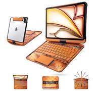 Tiaota Funda transparente con teclado para iPad Air de 11 pulgadas (M3/M2, 2025/2024)/iPad Air de 5ª/4ª generación de 11.9 pulgadas / iPad Pro de 11 pulgadas 1ª/2ª/3ª/4ª, Trackpad, soporte para