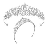Tiara Corona, Corona de Princesa, Corona de Cristal, Boda Tiara, Tiara para Mujer, para Bodas, Graduaciones, Desfiles, Fiestas de Princesas, Fiestas de Cumpleaños (Silver-B)