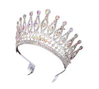 Tiara, corona, mujer, niña, boda, novia, accesorios for el cabello de princesa(Silver and AB color)