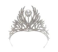 Tiara de alas de diamantes de imitación exagerados para novias, damas de honor, boda, corona, diadema hecha a mano, joyería para el cabello de princesa, joyería para el cabello para quinceañera