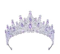 Tiara de corona para mujer, tocado de cristal, accesorios para el cabello para fiesta, corona nupcial para princesa, corona de cumpleaños, cristal (CRO940) (transparente, plateado)