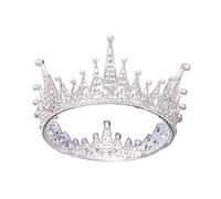 Tiara de cristal brillante hermosa tiara de perlas de diamantes de imitación de cristal para novia y boda
