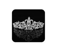 Tiara de cristal con peine de diamantes de imitación, tiara de plata, tiara para boda, novia, corona de diamantes de imitación, para cumpleaños, bodas, graduaciones, fiestas de princesas, talla única