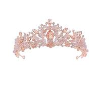 Tiara de cristal de brillo de metal dorado de alta moda y corona nupcial accesorios para el cabello de la boda nupcial para mujeres (un stil 2)