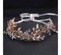 Tiara de Diamantes, Accesorios para el Cabello de Boda, Tiara Dorada, Tiara de Flores para Novias, Tiara de Novia Vintage, tocados y Tiaras