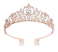 Tiara de diamantes de imitación con diseño de peine, corona creativa para mujeres y niñas, perfecta para bodas, fiestas, bailes, noche, corona de aleación, フリーサイズ