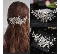 Tiara de diamantes de imitación para boda, flor de cristal, perla, peine para el pelo con diamantes de imitación, tiara para mujer, accesorios para el cabello de novia, regalo de joyería