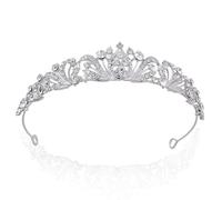 Tiara de princesa de Metal Diamante falso cristal para mujeres y niñas: corona de diamantes de imitación, tiara para bodas, fiestas y más, talla única