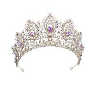 Tiara grande azul vintage para mujer, corona de novia, joyería para el pelo, para boda, cumpleaños, princesa, concurso, celebración, disfraces, accesorios de baile