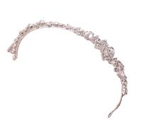 Tiara nupcial de moda de plata - Corona de cristal con diamantes de imitación para boda estilo princesa, talla única, Madera de agar, No es una piedra preciosa