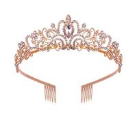 Tiaras de boda con corona para mujeres y adolescentes, piezas de corona de cristal barroco para baile de graduación y eventos formales
