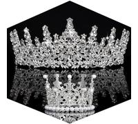 Tiaras plateadas para mujer, corona de Halloween, paquete de 2 tiaras de boda, coronas de novia, coronas de glenda, tiara de princesa, regalo de corona de reina, Tamaño estándar, Metal