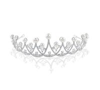 Tiaras y coronas clásicas de diamantes de imitación blancos para mujer, tiara de reina, corona de princesa, tiara de cumpleaños, diadema para boda, graduación, fiesta nupcial, adjustable, Diamante