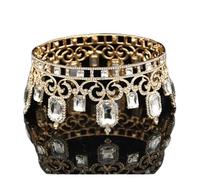 Tiaras y Coronas Doradas con Diamantes de imitación de Cristal Rojo Vintage para Reina, joyería para el Cabello Nupcial, Adorno de Diadema (Color del Metal: Dorado, Rojo y Blanco) ()