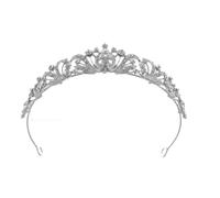 Tiaras y Coronas Sencillas de Diamantes de imitación for Novia, tocados de Boda, Diademas de Diamantes de imitación Brillantes, Diadema de Princesa, joyería for el Cabello de Novia(Silver)