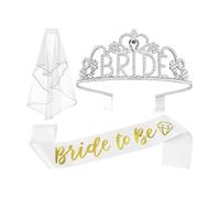 Tiaras y velo de novia con letras satinadas para ser para celebración de boda y reunión de ducha, tiaras, One Size, como se describe, como se describe