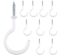 Tiardey - 10 ganchos para taza con rosca,ganchos para colgar en el techo,para estante de gabinete (blanco)
