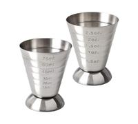 Tiardey 2 Piezas de Acero Inoxidable 2,5 oz cóctel Jiggers Medida Taza Medida de Tiro para Bar Fiesta cóctel Bebida coctelera