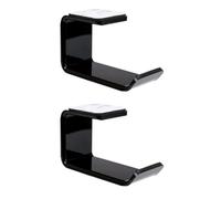 Tiardey 2 piezas de acrílico para debajo del escritorio, soporte para auriculares, soporte de gancho de exhibición con cinta adhesiva fuerte universal para todos los auriculares-negro