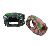 Tiardey 2 Piezas de decoración de Acuario de Barril Roto,Cuevas,caba?a,Adornos para peceras,Tema de naufragio,Accesorios para escondites de paisajismo