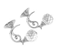 Tiardey 2 Piezas de retención de Cortina de Cristal Transparente montado en la Pared Cortina de Borla Gancho de Amarre para Cortinas Gancho de Amarre para Ropa Abrigo Sombrero Toalla Percha (Plata)