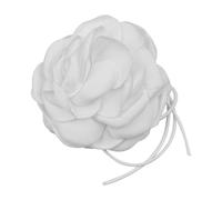 Tiardey 2 Piezas Gargantilla de Flores Collar de Gargantilla de Flores de Tela Ajustable Collar de Flores de Rosas Elegantes Collar de Flores con Cordones para Novias Mujeres Ni?as Negro + Blanco