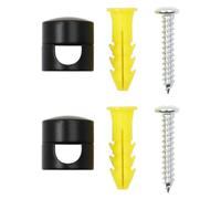 Tiardey 2 Piezas Pasadores de Techo, Pasadores de Techo para Cables Textiles, Montaje en Techo Negro con Tornillos y Tacos, Soporte de Cables de Montaje en Superficie