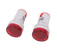 Tiardey 2pcs 22mm Indicador de medidor de voltaje LED rojo AC20-500V, voltímetro digital para equipos domésticos o industriales - Redondo