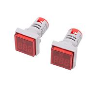 Tiardey 2pcs 22mm Indicador de medidor de voltaje LED rojo AC20-500V, voltímetro digital para equipos domésticos o industriales - Cuadrado