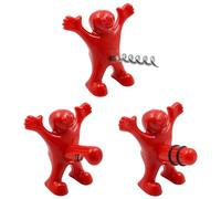 Tiardey 3 abridores de Botellas de Hombre Rojo, abridor de Botellas, sacacorchos para Botellas de Vino, abridor de Botellas de Cerveza, sacacorchos Divertido para cumpleaños/Vacaciones