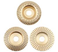 Tiardey 3 Discos de Lijado de Madera, Disco de escofina para Amoladora Angular, muela de carburo de Madera, muela de Lijado, muela abrasiva(Dorado)