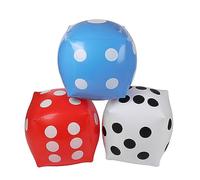 Tiardey, 3 uds., Dados inflables, Dados Gigantes de 30cm/11,8 Pulgadas para Interior y Exterior, Juego Amplio Ludo y Fiesta en la Piscina (Negro + Blanco + Rojo)