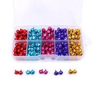 Tiardey 300 Piezas de cascabeles de Colores con Caja de Almacenamiento, Campanas artesanales, Campanas de Metal, Campanas de Bricolaje, Decoraciones para Festivales, fabricación de Joyas