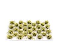 Tiardey 32pcs Mechón de césped estático 8 mm Autoadhesivo Hierba estática Ferrocarril Césped Artificial Modelado Modelo de Terreno de Juegos de Guerra - Amarillo Claro