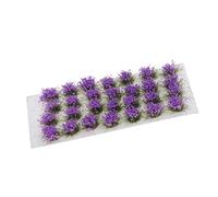 Tiardey 32pcs Mechón de césped estático 8 mm Autoadhesivo Hierba estática Ferrocarril Hierba Artificial Modelado Modelo de Terreno de Juegos de Guerra - Púrpura