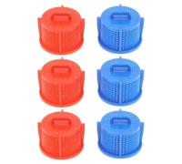 Tiardey 6 Piezas de Filtro de válvula de Entrada de Lavadora, Manguera de Entrada Universal, Filtro de Malla, Rojo y Azul, Juego de filtros de Entrada de 2 cm para Accesorios de extensión de Lavadora