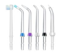 Tiardey 6 Puntas de Repuesto para Hilo Dental Waterpik, Cabezales de Repuesto para Hilo Dental, irrigador Oral de Repuesto (Azul, Morado; Negro; Blanco)