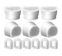Tiardey 6 Set of Cat Water Fountain Filters Foam Prefilters and Carbon Filters for 7,5L/3,7L/1,8L Ceramic Pet Water Fountains