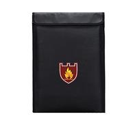 Tiardey - Bolsa para Documentos y Dinero a Prueba de Fuego,15 "x 11", Dinero en Efectivo Resistente al Agua y al Fuego,Protege Sus Objetos de Valor,Documentos,Dinero,Joyas Color Negro