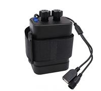 Tiardey,Caja de alimentación móvil para Bicicleta de 12V,Soporte para baterías,Paquete de batería Impermeable 18650,Interfaz Doble USB/DC para lámpara de Bicicleta