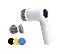 Tiardey Cepillo de Limpieza eléctrico con 5 Cabezales de Cepillo reemplazables, fregador eléctrico de Mano para bañera, Piso, Pared, azulejo, Inodoro, Ventana, Fregadero