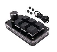 Tiardey Clavier Mécanique Macro à UNE Main Mini Clavier de Jeu à 6 Touches Avec 1 Boutons pour Les Médias de Jeu de Bureau