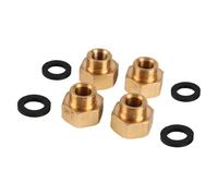 Tiardey Conector de Manguera de latón de 4 Piezas, Adaptador Hembra de 1/2" a Macho de 3/8" para grifos mezcladores de Cocina